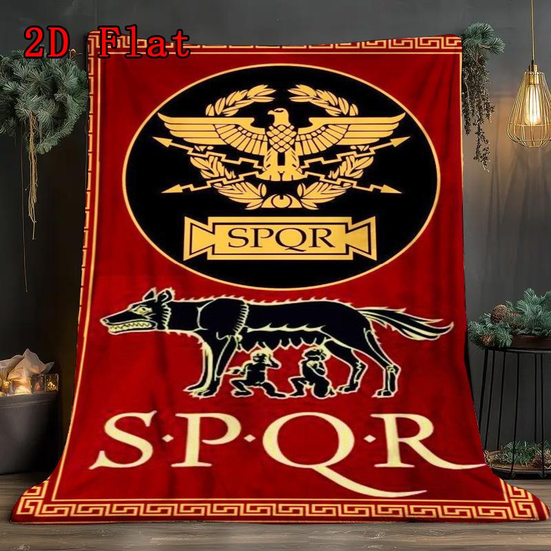 Roman Empire flag 2D Flat Pattern Flannel Blanket High quality All Seasons Warmth and Comfort Perfect for Christmas Gifts.PMT0914431