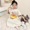 Cotton Short Sleeve Girls Nightgown Loose Sleepwear Kids Ages 8 Cartoon Print Breathable Pajama Dress