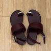 Sheepskin Version~ Red Metal Toe Sandals Women's Summer Flat Bottom with Roman Shoes and Cool Slippers