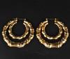 Punk Gold Sliver Color Bamboo Hoop Earrings For Women Geometric Big Round Circle Bamboo Earings Bijoux Hip Hop Party Jewelry