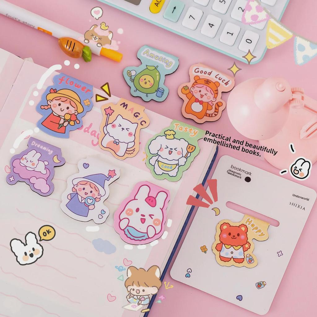 Креативные магнитные закладки с героями мультфильмов — двухсторонние, милые, практичные зажимы для детей