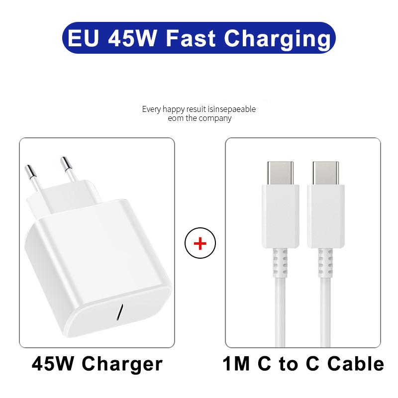 45W Super Fast Charger Type C Phone Adapter For Samsung Galaxy S23 S22 S24 Ultra A55 A35 A15 5G Plug Charger Fast Charging Cable