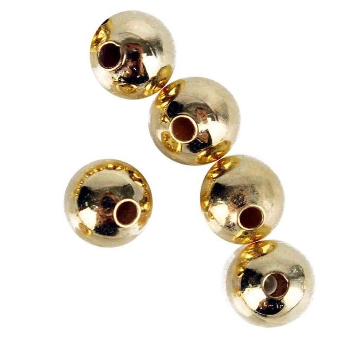 MégaCréa DIY - Perles en métal Rondes 0,6 cm Doré 20 pièces