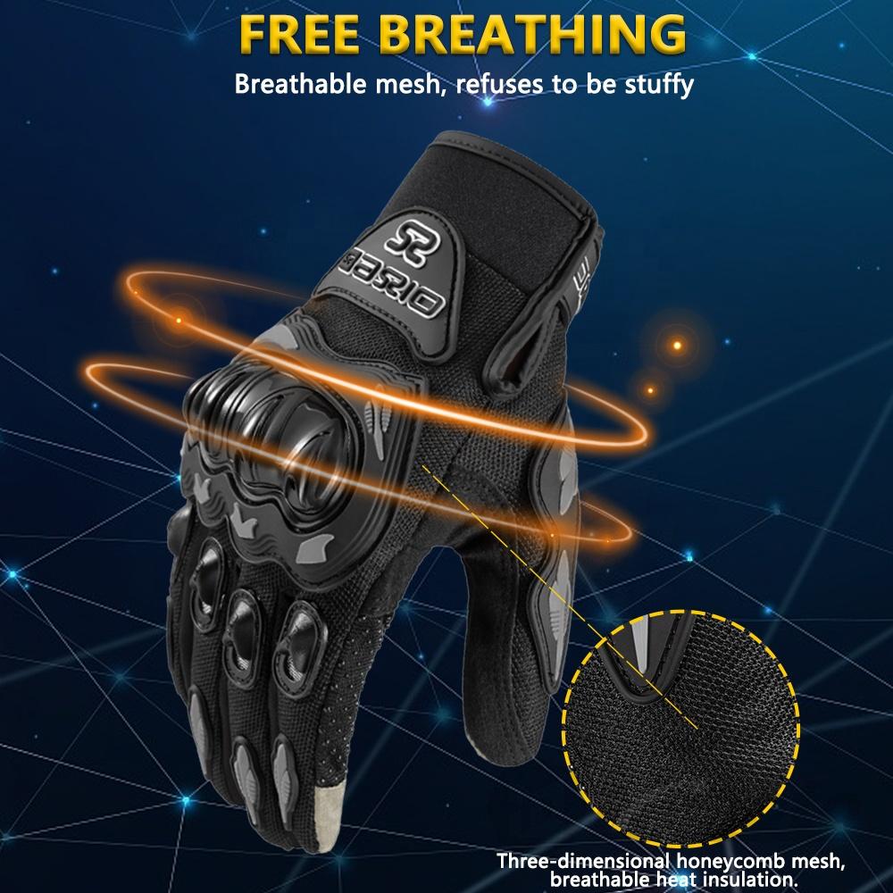Motorcycle Racing Gloves Summer Touch Screen Full Finger Motorbike Glove Protective Anti-fall Guantes Moto Non-slip Riding Glove