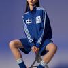 Adidas Оригинальные шорты Cn Short U с тремя полосками и цветными блоками, эластичная резинка на талии, спортивные шорты унисекс, академические синие IT4478