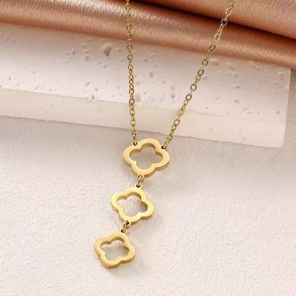 3 шт. модный универсальный комплект из сережек, ожерелья и браслета с бриллиантами в виде клевера, лучший подарок на день рождения, подарок на День святого Валентина