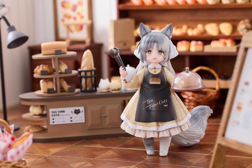 RIBOSE DLC Series Cats Nyan Town Bakery Clerk Nyan ABS PVC Painted Complete Figure "Teatime Scene" Non-Scale &