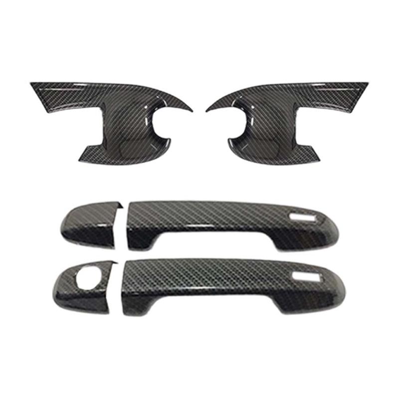 Cars Accessories Door Bowl Handle Cover For Toyota C-HR 2017- Carbon Fiber Silver Car Decoration Styling Upgrade