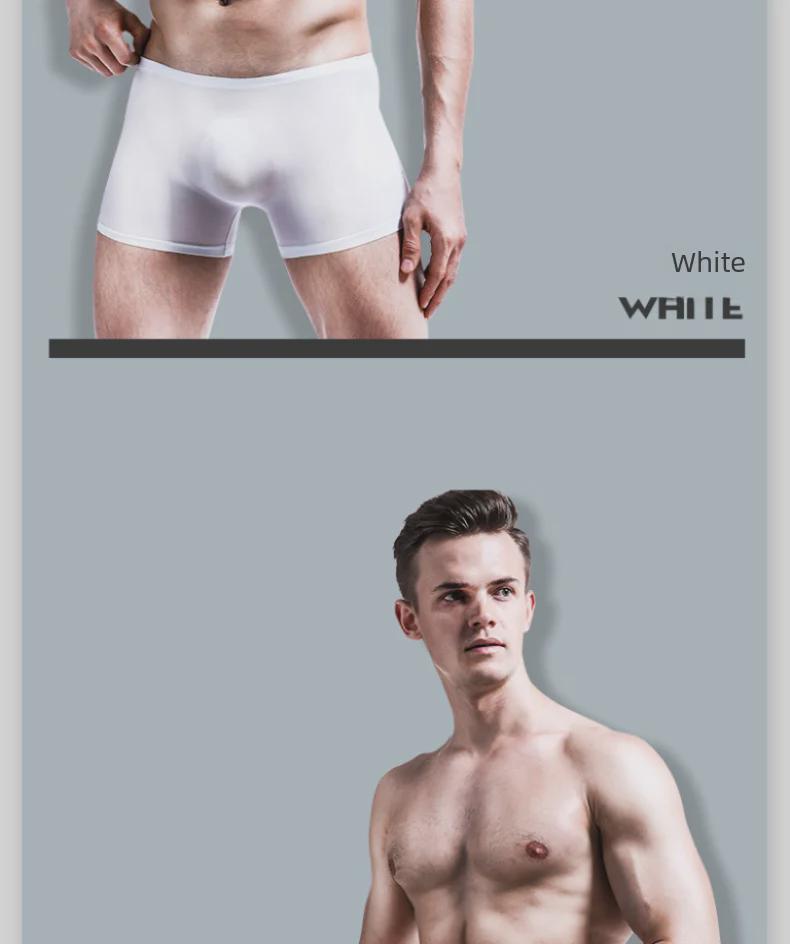 Мужские летние ультратонкие прозрачные трусы-боксеры Ice Silk 3D Punching