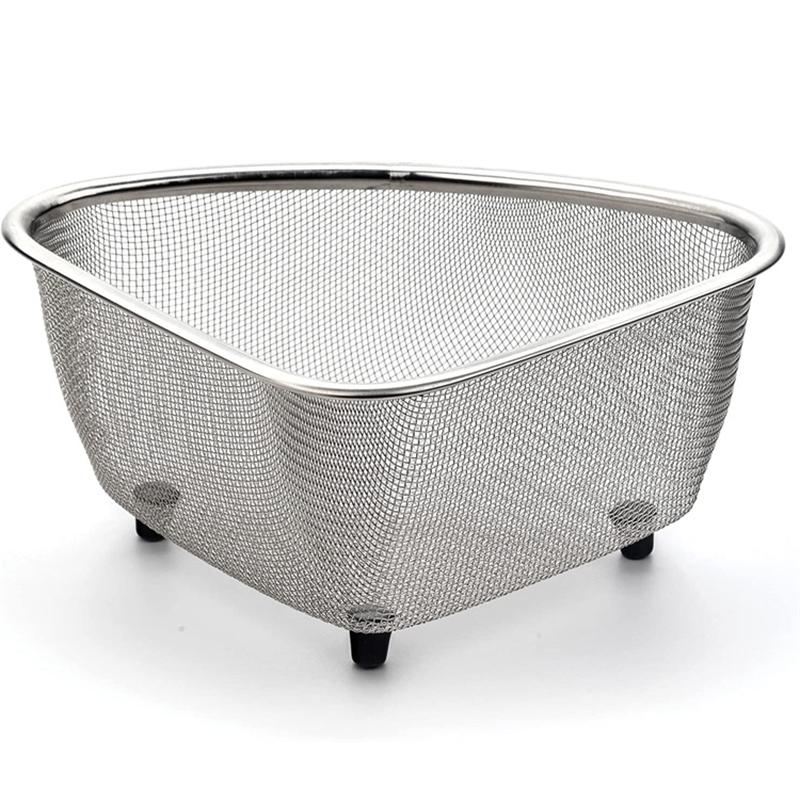 LMETJMA сетчатый дуршлаг для мойки, корзина, треугольная полка для слива воды с присоской, держатель для кухонной тряпки и губки JT74