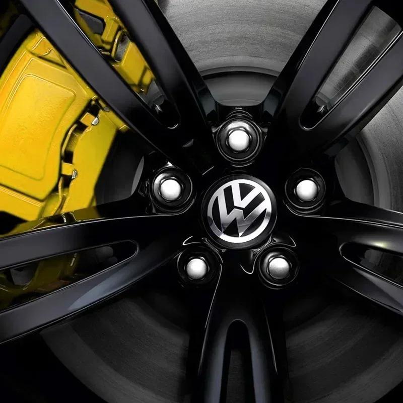 2026 New 4PCS 56mm 65mm Car Wheel Center Hub Emblem Sticker for VW Volkswagen Golf Polo Passat Touran Jetta accessories EK1