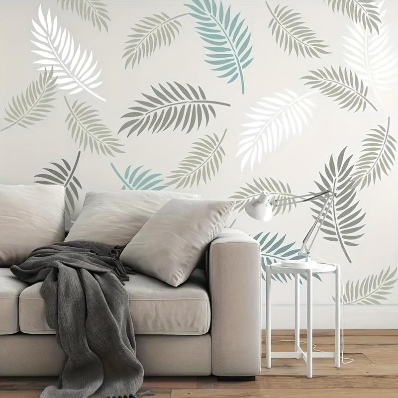 1PC 11.8x17.7 inch Palm Leaf Stencil for Wall and Furniture Painting, Reusable Tropical Plant Template for Home Art DIY