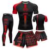 Mens Training Compression Set Short Sleeve Top Shorts Boxing MMA Fitness Gym Quick Dry