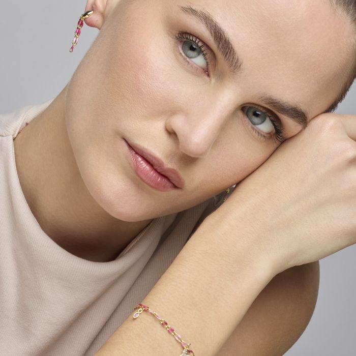 Bracelet - LUXENTER - Axelon - Argent sterling 925 - finition or jaune 18k - Laque rose