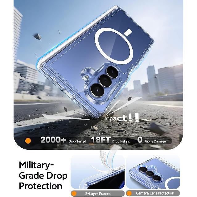 Suitable for Samsung ZFold8Ultra folding phone case, flip7 full-cover transparent magnetic hinge protective case