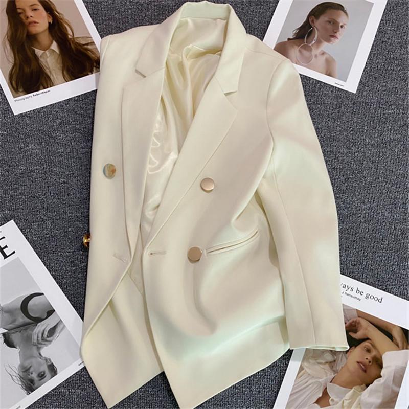 Milky White Green-Botton Suit Jacket - Korean Edition, 2024 Spring/Autumn, Women's Casual High-End Blazer