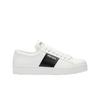 (w) Leather Laced Sneakers Logo White Black