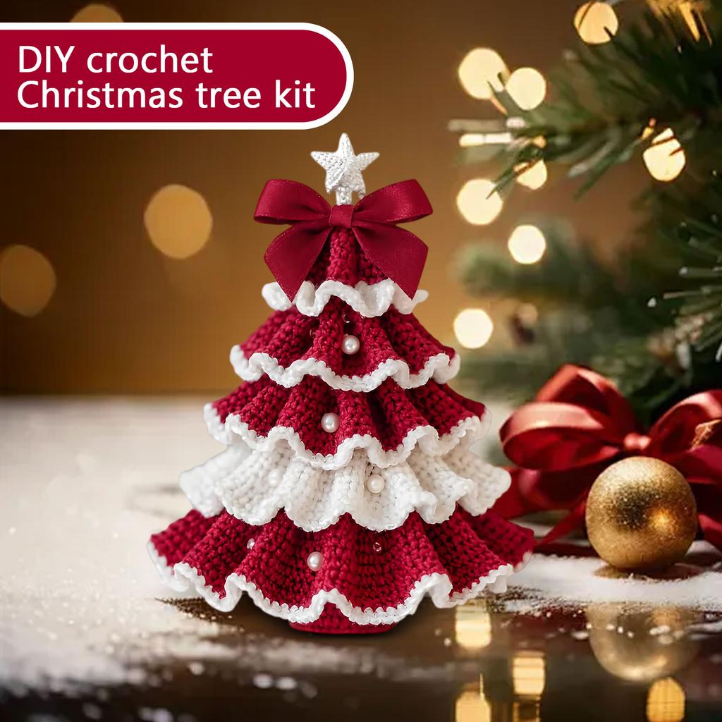 DIY Crochet Christmas Tree Kit Handmade Holiday Decoration Set