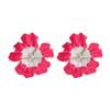 Exaggerated Multi-Color Handmade Flower Oil Drip Earrings for Women