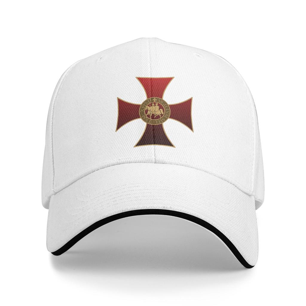 Knights Templar Flag With Coat of Arms Baseball Cap Unisex WoUnisex Breathable Medieval Warrior Cross Dad Hat Streetwear Snapback Hats