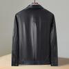 FAPAI Men's Genuine Goatskin Lapel Leather Jacket