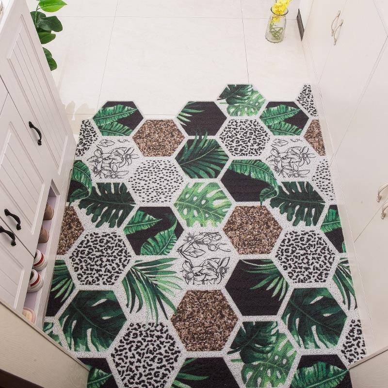 Кухонный коврик нестандартной формы, Скандинавский минималистичный ковер, Противоскользящий, ПВХ коврик с шелковой петлей для двери, Входной коврик для вытирания, Пылевой ковер