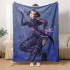 Purple Fantasy Warrior Flannel Blanket Super Soft Warm Cozy Blanket For Sofa Bed Office Travel Allseason Home Decor Gift