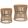 VidaXL Tables d'Appoint de Jardin Dessus en Bois 2 pcs, Tables Basses, Meubles de Terrasse Patio Extérieur, Moderne, Beige 366293