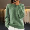 Tooxika New Round Neck Solid Color Knitted Sweater Top Retro Twist Pullover Sweater For Women