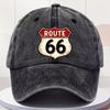 Мужская бейсболка с логотипом Route 66 Винтажный щит шоссе Route 66 с номерами шоссе 66 Ретро-вид с эффектом выцветания