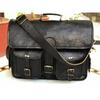 Men Black Leather Vintage Messenger Shoulder Laptop Briefcase Travel Bag
