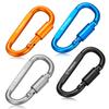 TOMSHOO 9 Pack Aluminum Alloy D-ring Locking Carabiner Clip Set Screw Lock Hanging Hook Buckle Keychain with Steel Wire Ring