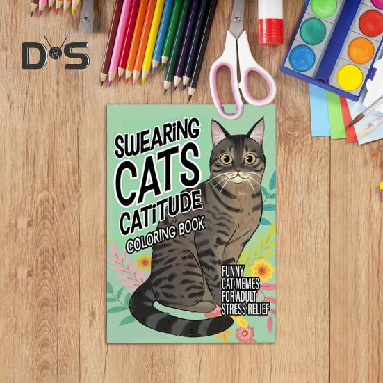 Раскраска с кошками для взрослых, проекты кошек своими руками, декомпрессионная, прочная на разрыв, раскраска с кошками, домашнее обучение, офисные принадлежности