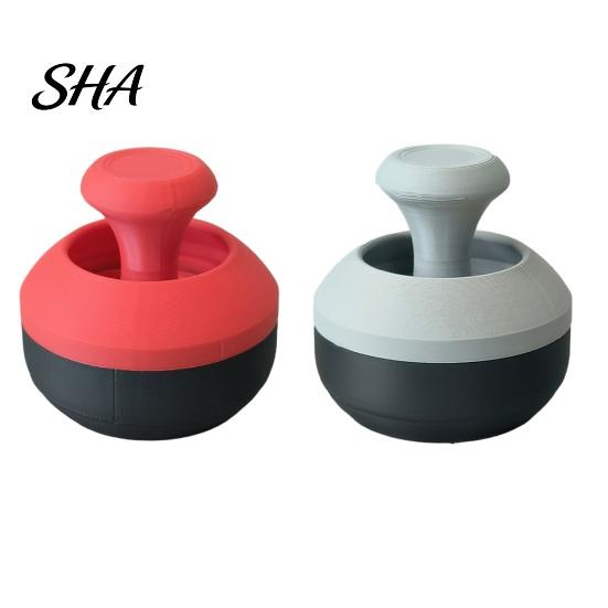 Small Handheld Fidget 3D Printed Joystick Toy, Press & Rotate Thumb Stress Relief Toy with Desk for Adults Smooth Damping Action, Portable Office
