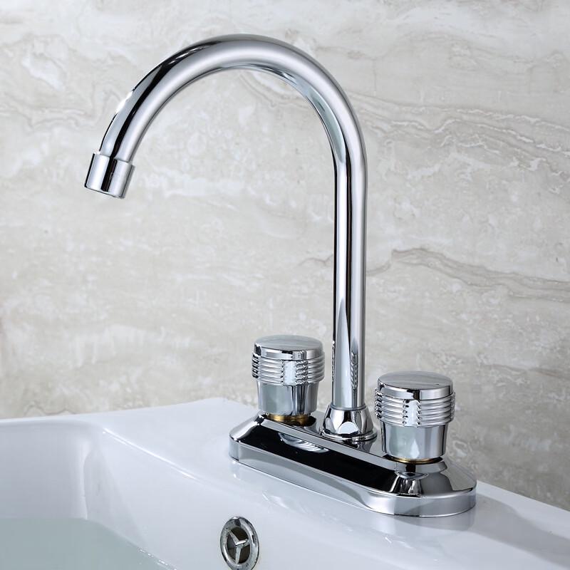 TLXT Double-Hole Hot & Cold Basin & Kitchen Faucet