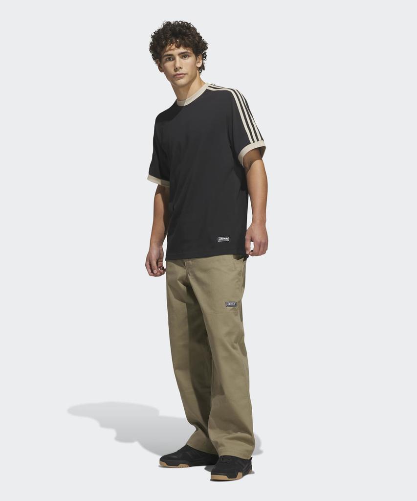 adidas Футболка с контрастными рукавами Skateboarder - Черная:Хаки / Ks4343