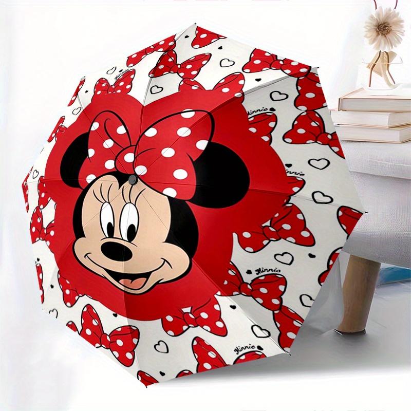 1pc Minnie Mouse, Automatic Folding Umbrella: Compact 8 Bone Design Cartoon Outdoor Travel Companion, Business Umbrella, Christmas Valentine