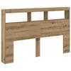 LED Headboard with Shelves Artisan Oak 160 x 17 x 102 cm