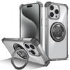 Подходит для iPhone17Pro max Золотой Щит 360 Вращающееся Кольцо Чехол для Мобильного Телефона Apple 14 Магнитная Зарядка Прозрачный Чехол