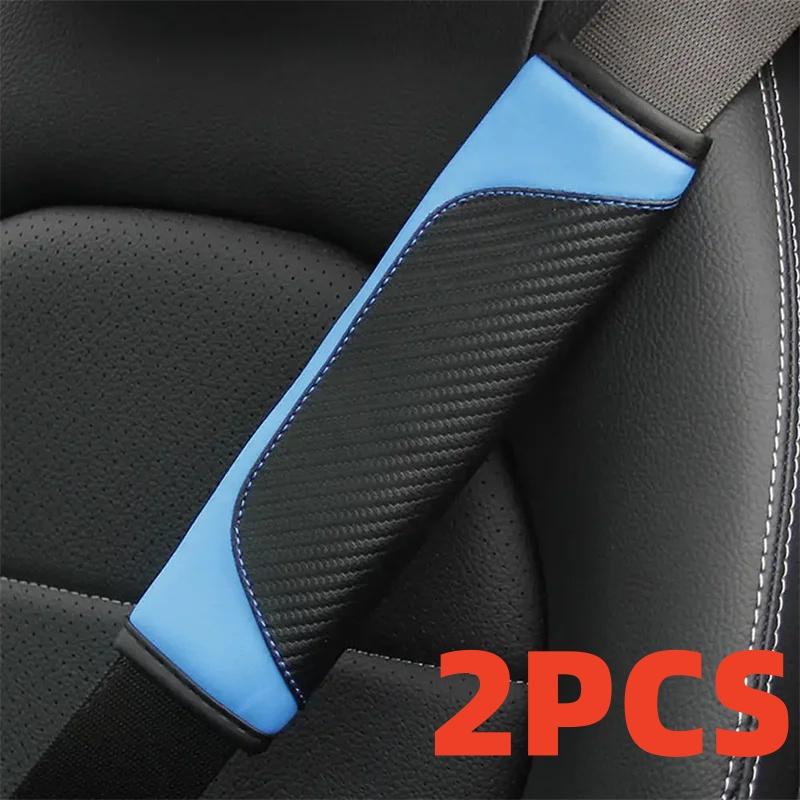 PU Leather Safety Seat Belt, Shoulder Cover, Breathable Protection, Padding Pad, Interior Access, Car Accessories,1- 2Pcs