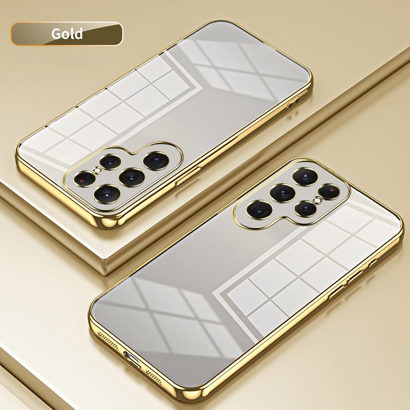 Гальванический прозрачный чехол для телефона Samsung Galaxy S24 Ultra S23 S22 S21 FE Plus A15 A25 A35 A55 A14 A24 A34 A54 A13 A53 A73 A52 A12 M32 M12 задняя крышка