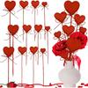 12 шт. Палочки-сердечки ко Дню святого Валентина Красный Бант-Сердечко Цветочные Стебли в Форме Сердца Цветочные Палочки-Феи для Валентина, Свадьбы, Годовщины, Дня Матери