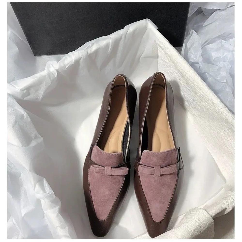 Весна Осень Новые Сексуальные Модные Туфли на Высоком Каблуке с Цветной Отделкой Новые Элегантные и Удобные Банкетные Туфли на Толстом Каблуке для Женщин