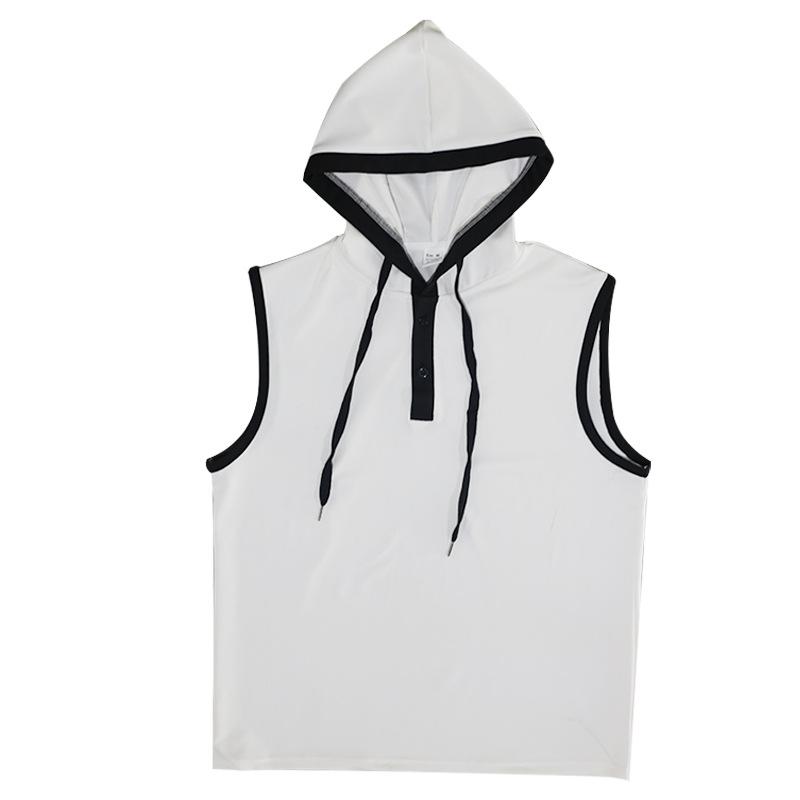 European and American Style Men's Summer Waistcoat Hooded Sleeveless Vest Fashion Casual Tank Top