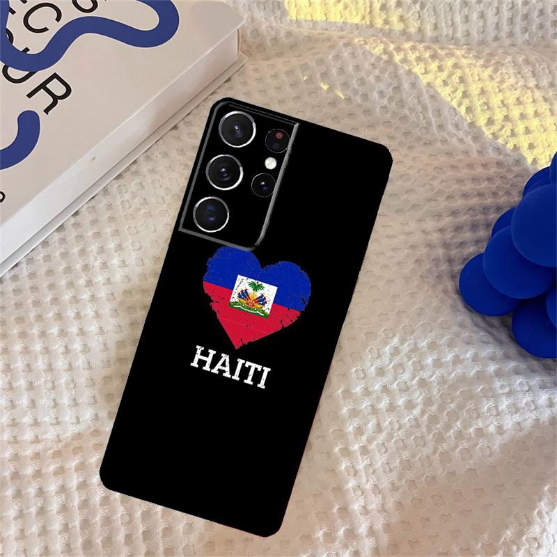 Haiti Haitian Flag Phone Case For Samsung Galaxy S25 Ultra S9 S10 S20 S22 S21 S23 Plus S24 FE Portector Cover