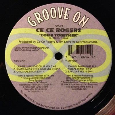 12-дюймовая пластинка CE CE ROGERS - Come Together GO24 Groove On 1995 США Танцевальная и электронная Музыка Б/у