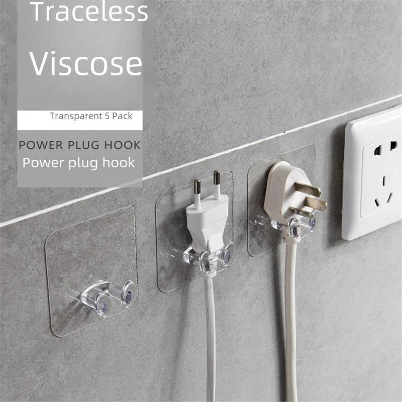 Прозрачный самоклеящийся настенный крючок для вилок и кабелей