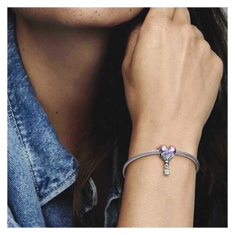 Pandora Happy Birthday Hot Air Balloon 925 Silver Charm Multicolor 791501C01