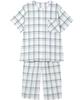 Wacoal RELAX SLEEP Sleep Science Short Cotton Blend Lawn YDT143 GR L & Pajamas, 5/8 Sleeve, Sleeve, 3/4 Length, Material,