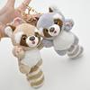 Raccoon Keychain 3D Eyes Lovely Long Tail Raccoon Doll Plushies Ornament Soft Stuffed Animal Doll for Key Ring Pendant Backpack Decoration Girls Gift